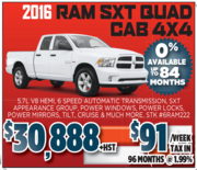 2016 RAM SXT QUAD CAB 4X4 Toronto