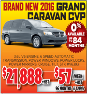 New 2016 Grand Caravan CVP Toronto